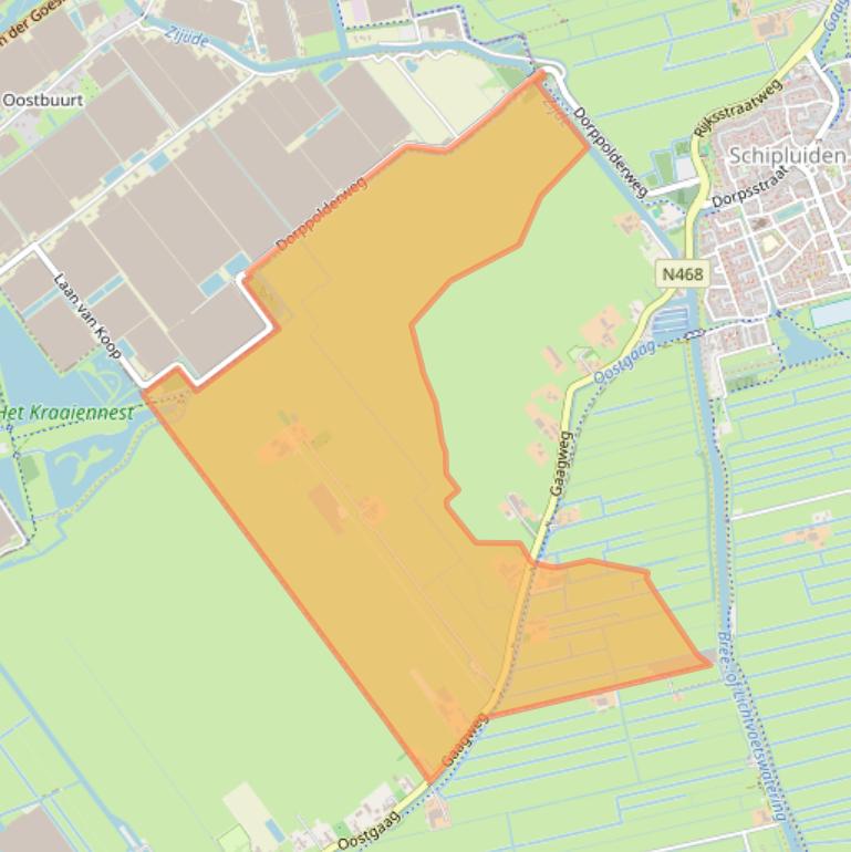 Kaart van postcodegebied 2636AK.