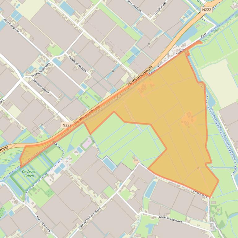 Kaart van postcodegebied 2636AL.