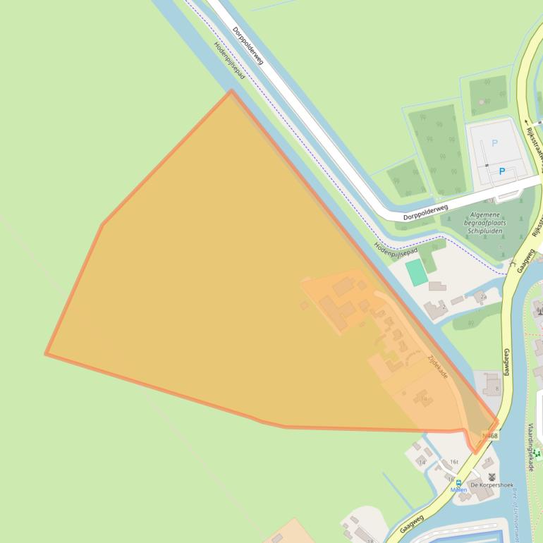 Kaart van postcodegebied 2636AT.