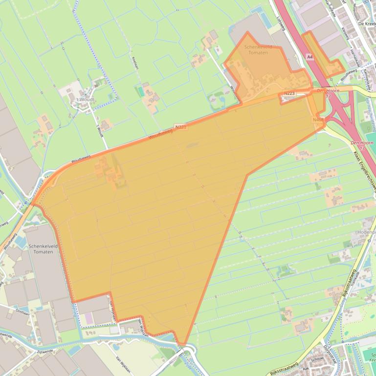 Kaart van postcodegebied 2636AV.