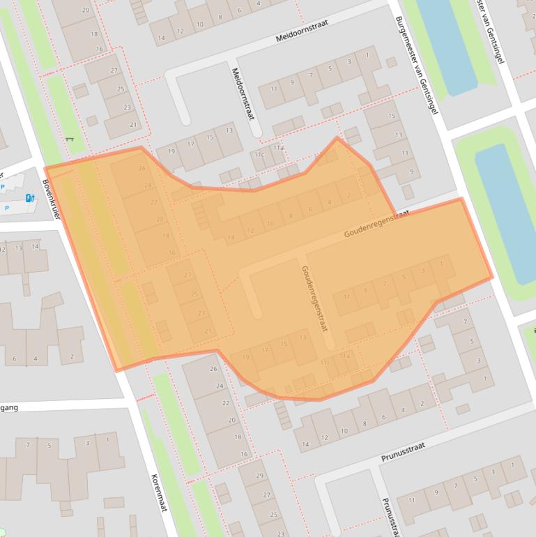Kaart van postcodegebied 2636BH.