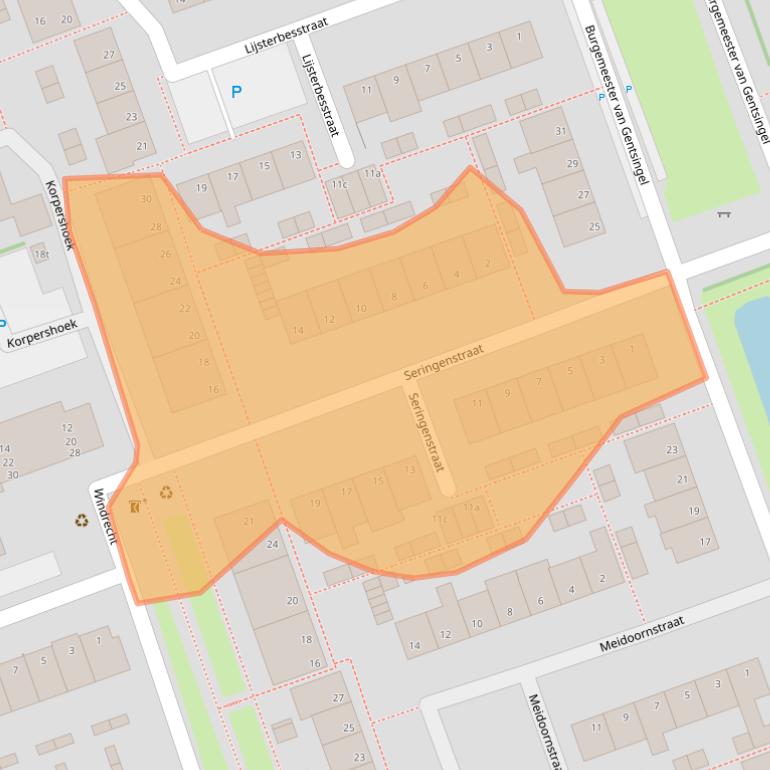 Kaart van postcodegebied 2636BK.