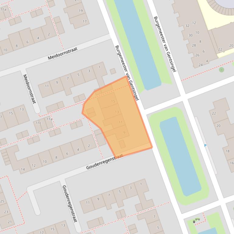 Kaart van postcodegebied 2636BR.