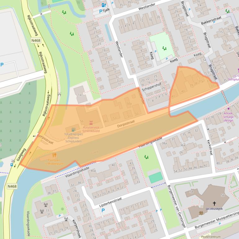 Kaart van postcodegebied 2636CJ.