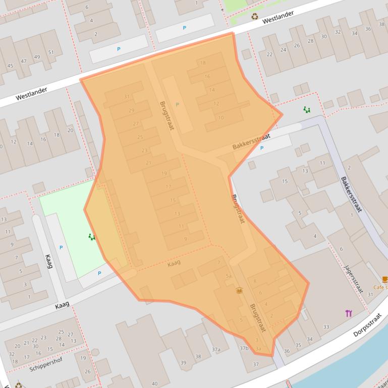 Kaart van postcodegebied 2636CK.