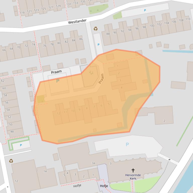 Kaart van postcodegebied 2636DW.