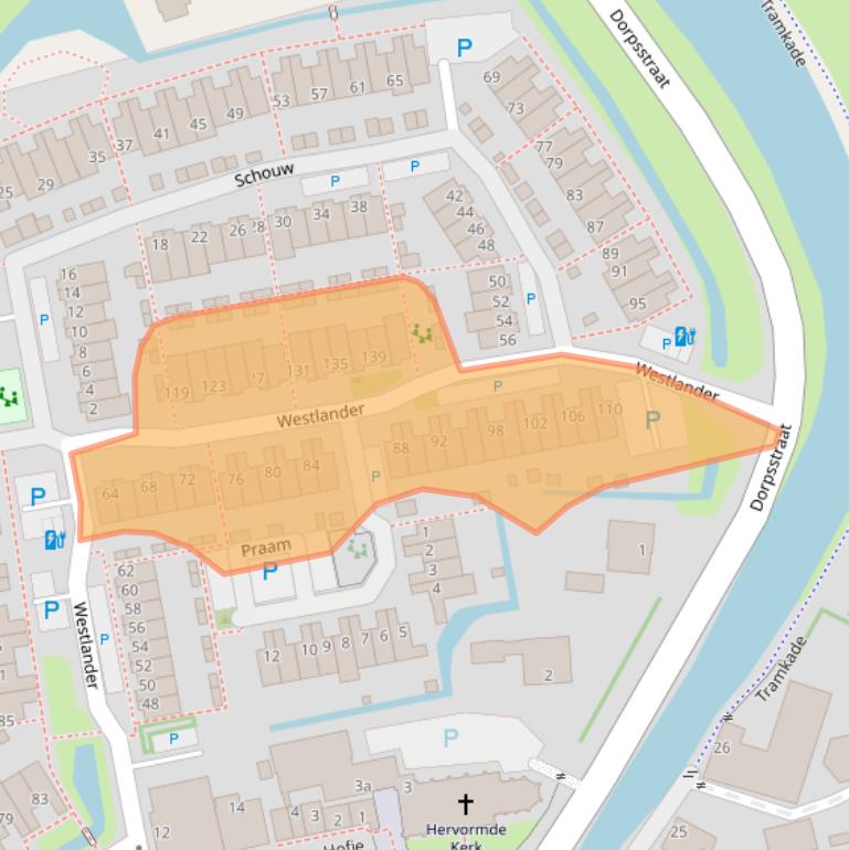 Kaart van postcodegebied 2636DZ.