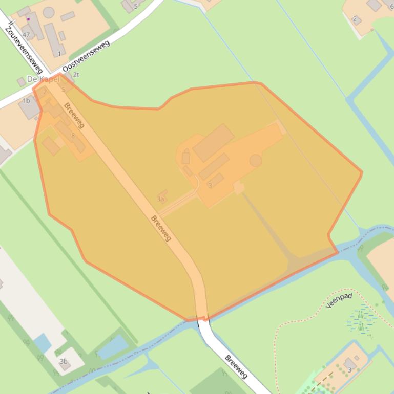 Kaart van postcodegebied 2636EB.