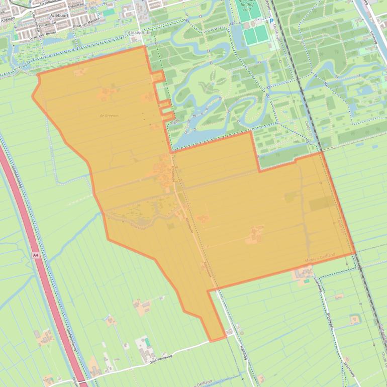 Kaart van postcodegebied 2636EE.