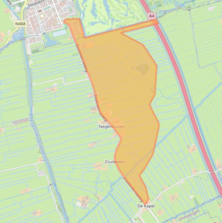 Kaart van postcodegebied 2636EG.