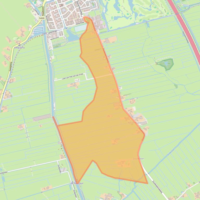 Kaart van postcodegebied 2636EH.