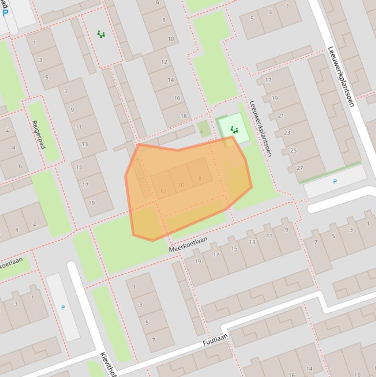 Kaart van postcodegebied 2636EP.