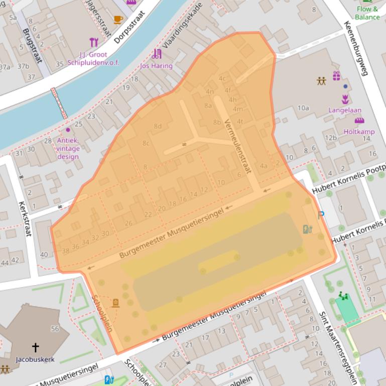 Kaart van postcodegebied 2636GE.