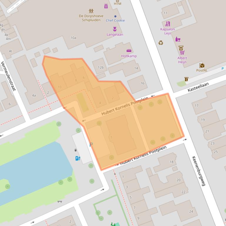 Kaart van postcodegebied 2636GJ.