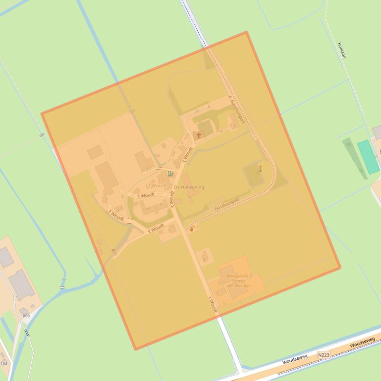 Kaart van postcodegebied 2636HD.