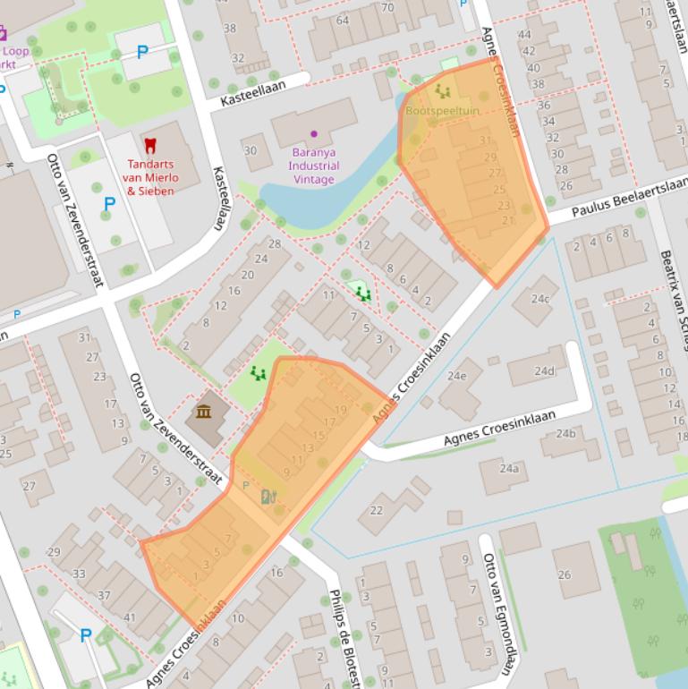 Kaart van postcodegebied 2636HL.