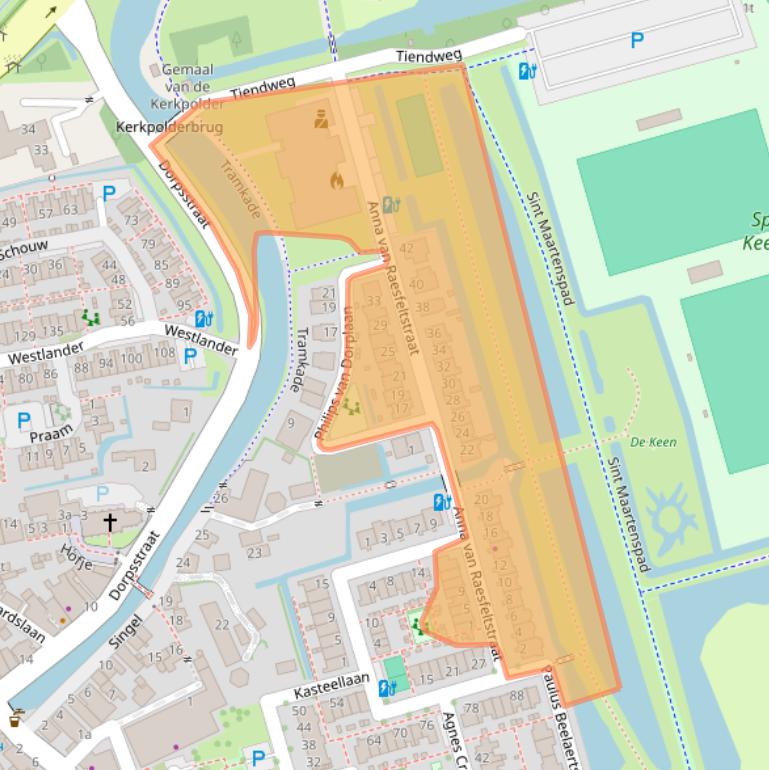 Kaart van postcodegebied 2636HX.