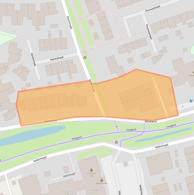 Kaart van postcodegebied 2636JC.