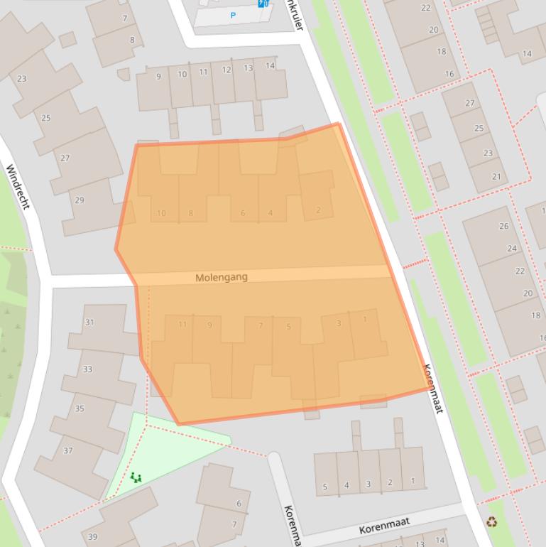 Kaart van postcodegebied 2636JE.