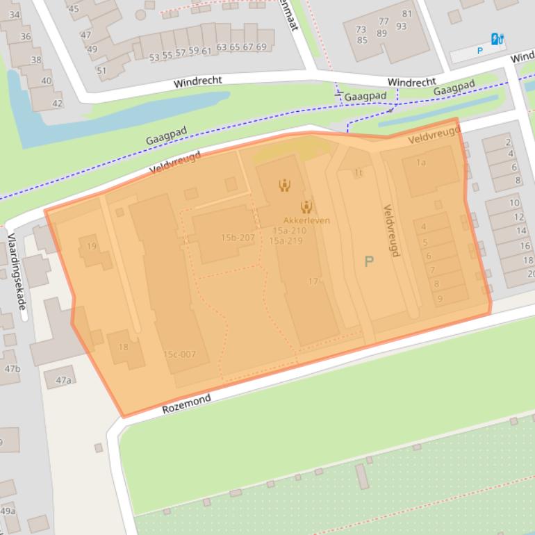 Kaart van postcodegebied 2636JJ.