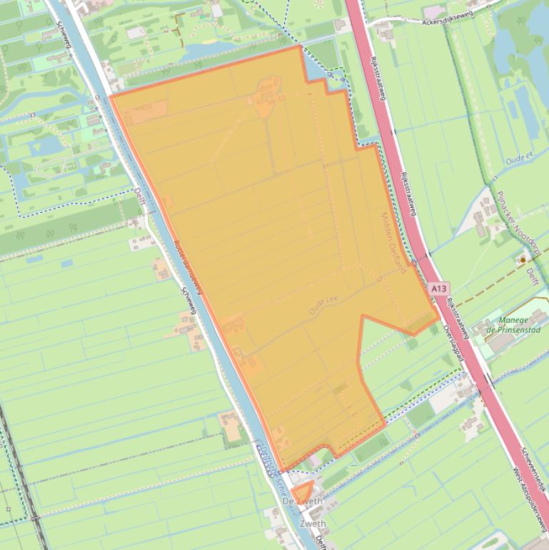 Kaart van postcodegebied 2636KC.