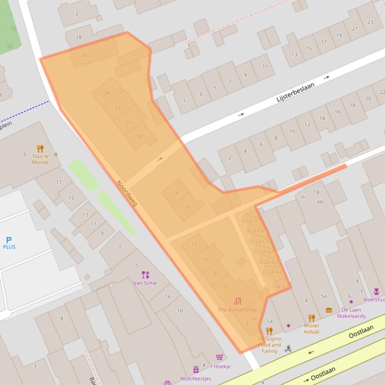 Kaart van postcodegebied 2641AL.