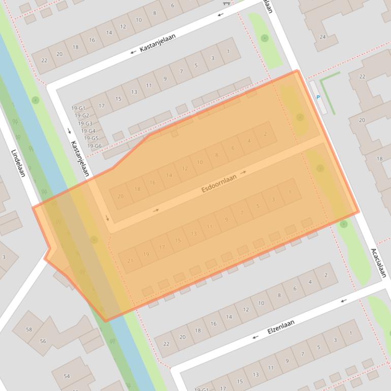 Kaart van postcodegebied 2641AR.