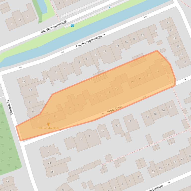 Kaart van postcodegebied 2641AW.