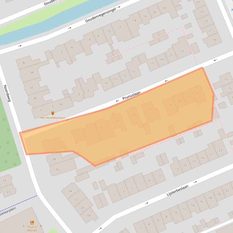Kaart van postcodegebied 2641AX.