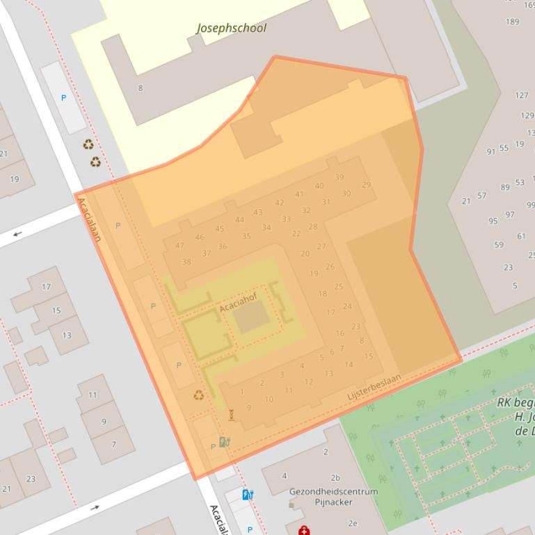 Kaart van postcodegebied 2641BC.