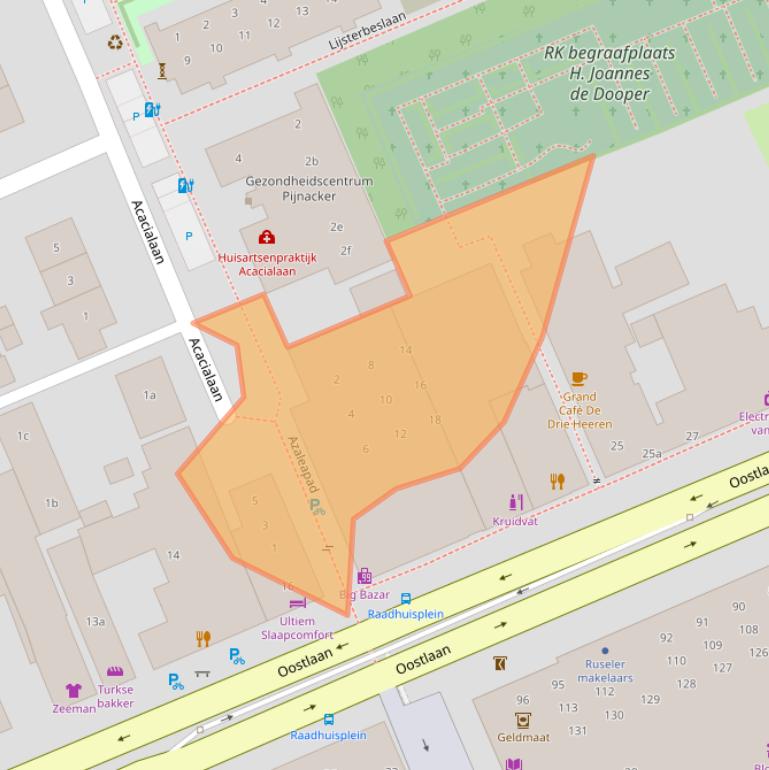 Kaart van postcodegebied 2641BE.