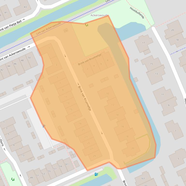 Kaart van postcodegebied 2641BX.