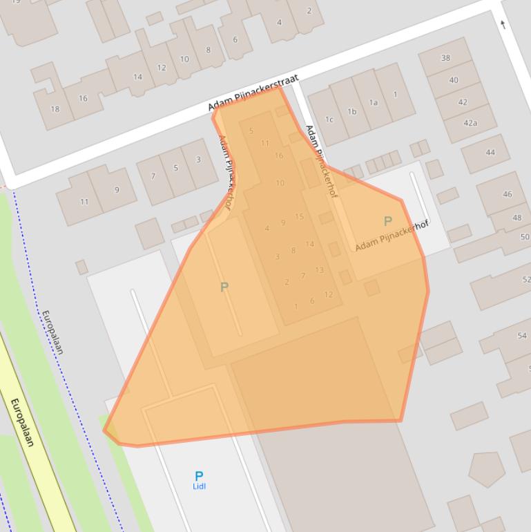 Kaart van postcodegebied 2641BZ.