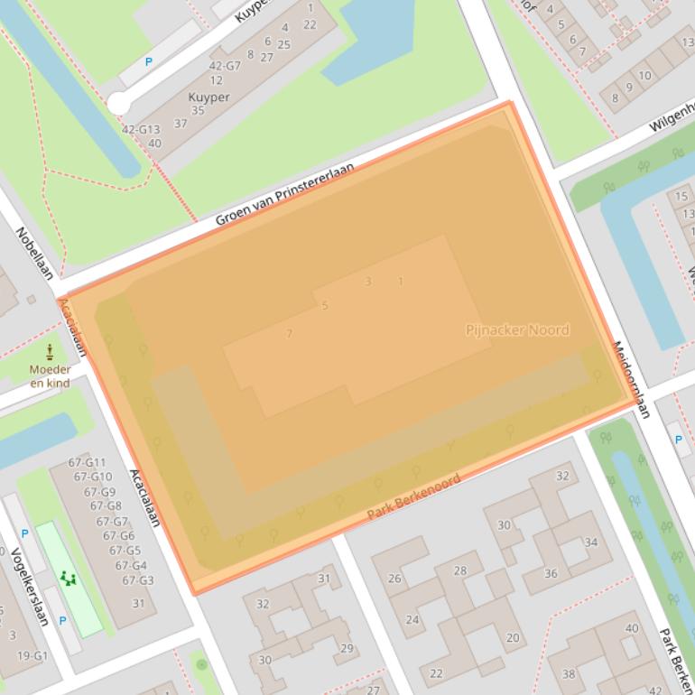 Kaart van postcodegebied 2641CA.