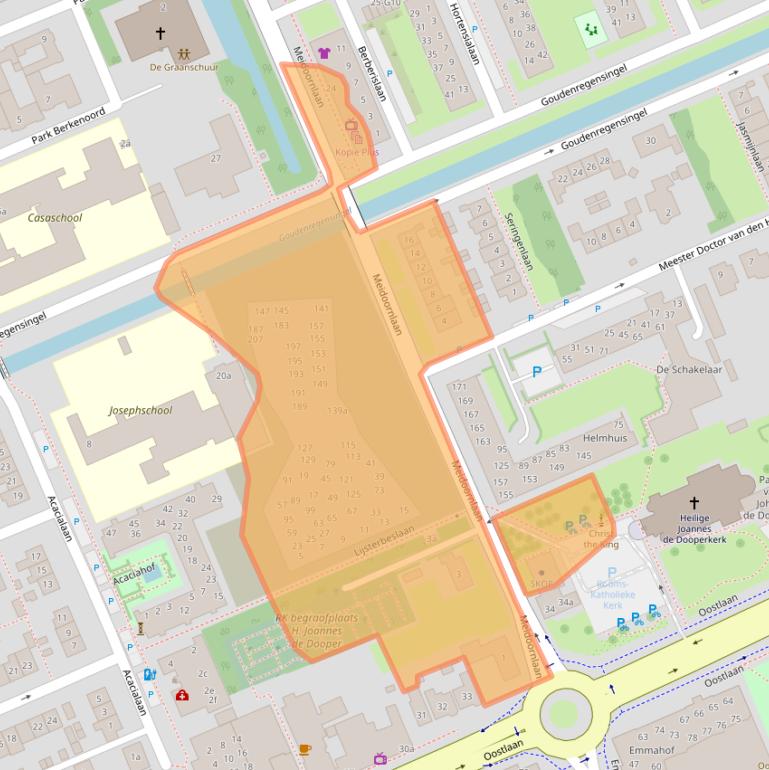 Kaart van postcodegebied 2641CB.