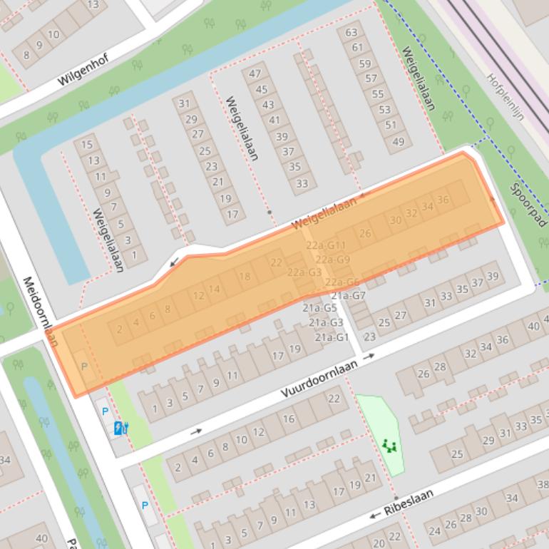 Kaart van postcodegebied 2641CE.