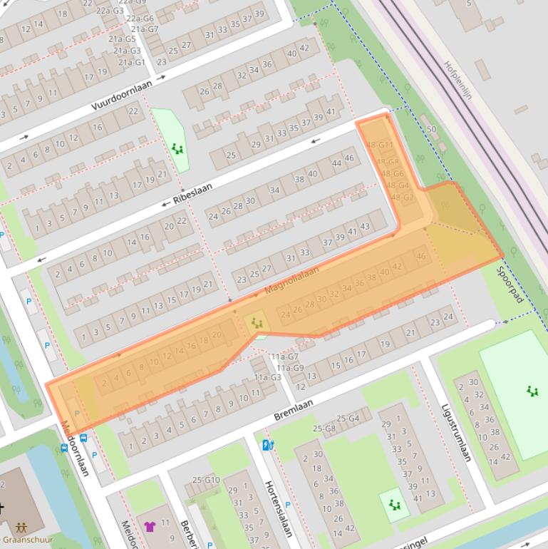 Kaart van postcodegebied 2641CM.