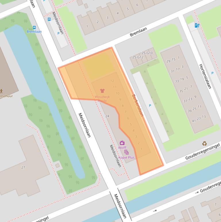 Kaart van postcodegebied 2641CP.