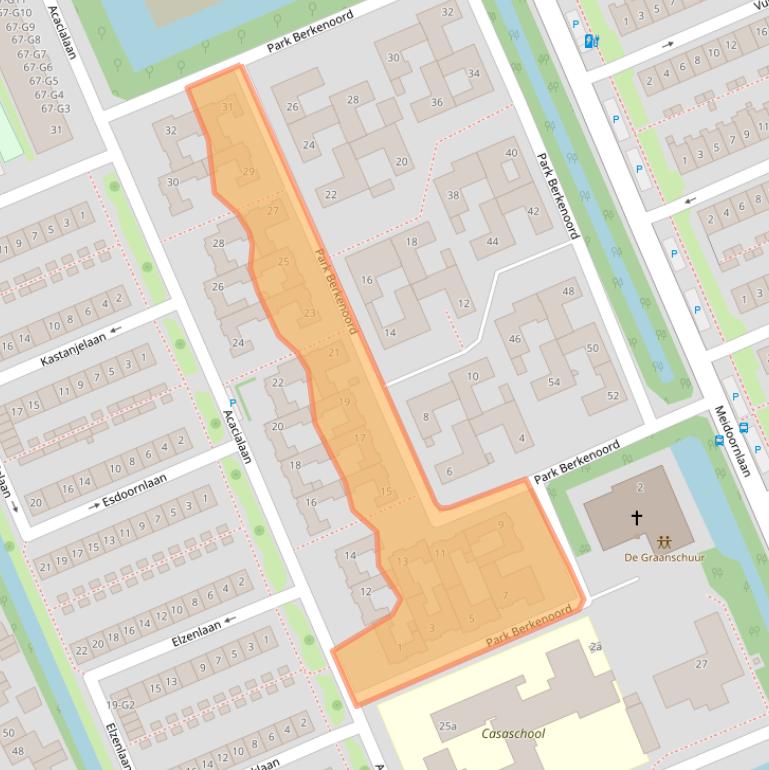 Kaart van postcodegebied 2641CW.