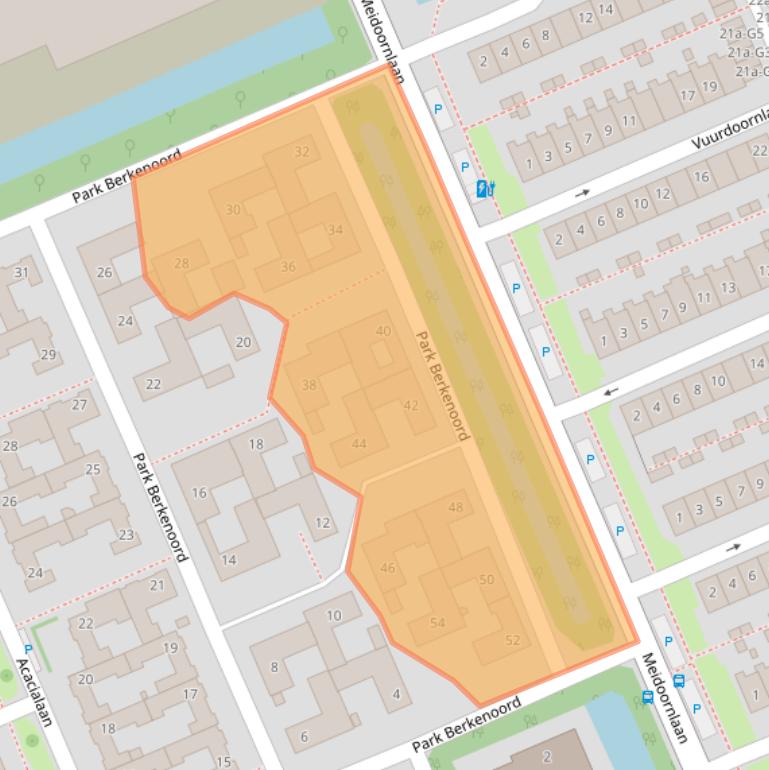 Kaart van postcodegebied 2641CZ.