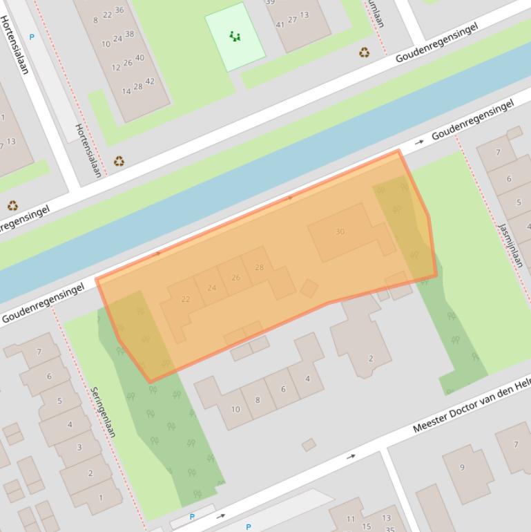 Kaart van postcodegebied 2641DA.