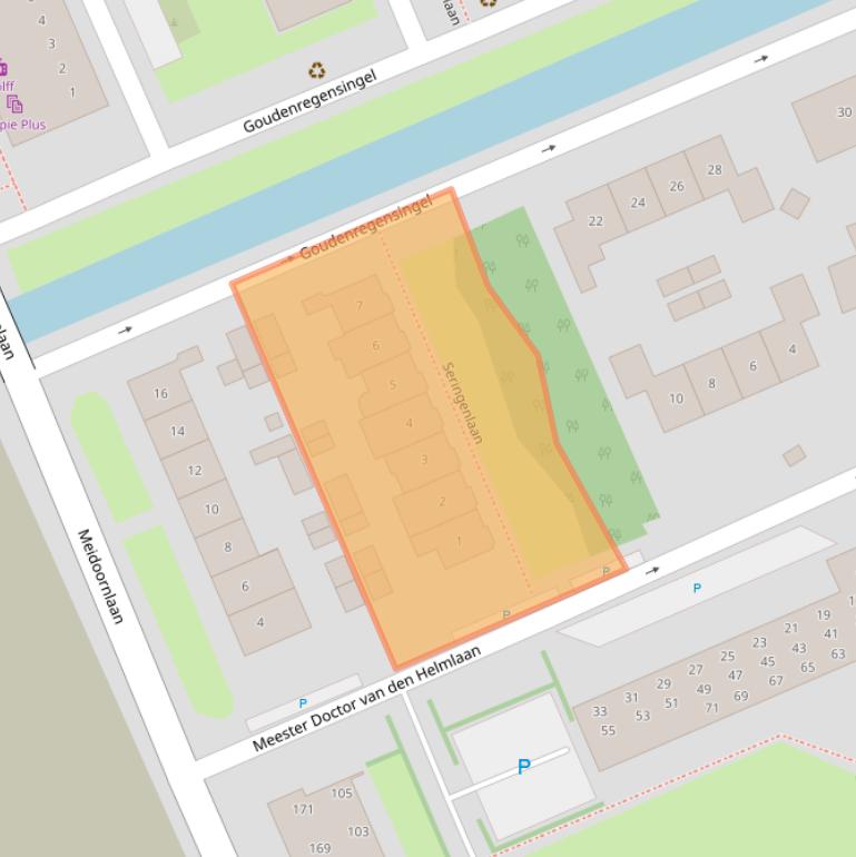 Kaart van postcodegebied 2641DB.