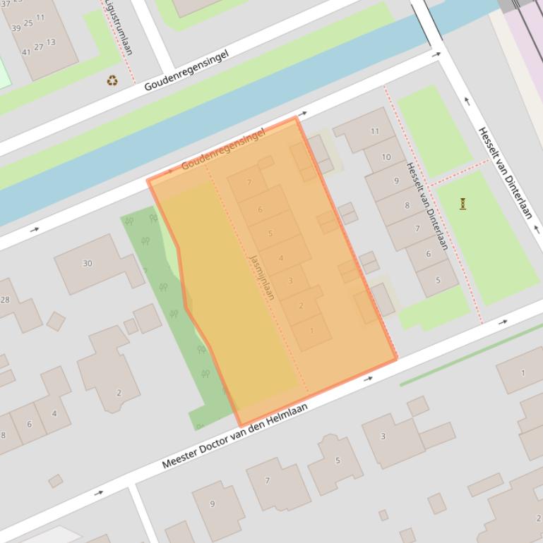 Kaart van postcodegebied 2641DC.