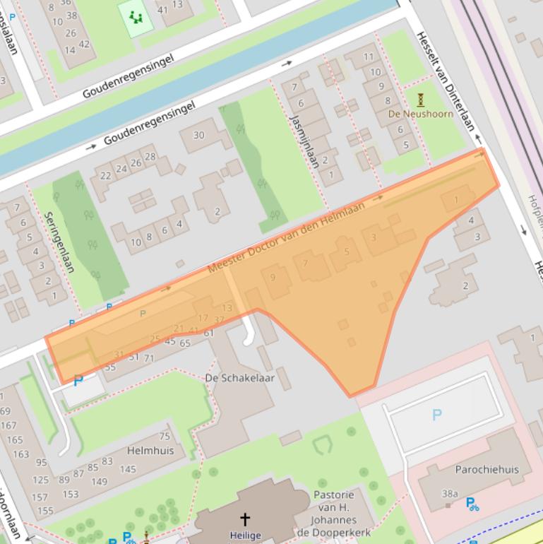 Kaart van postcodegebied 2641DE.