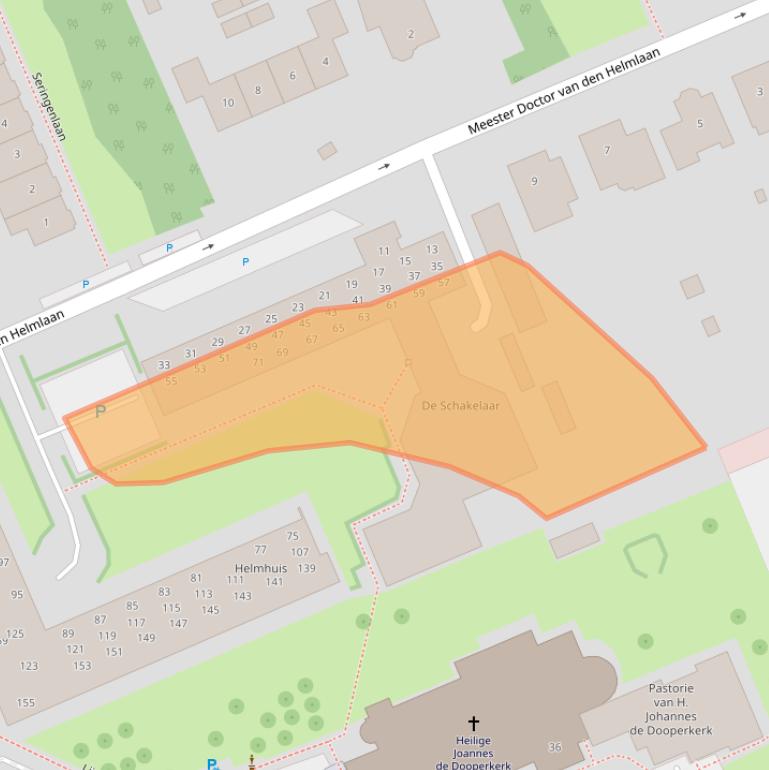 Kaart van postcodegebied 2641DG.