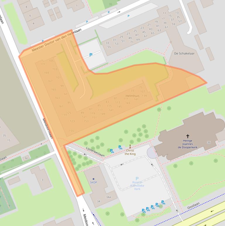 Kaart van postcodegebied 2641DH.