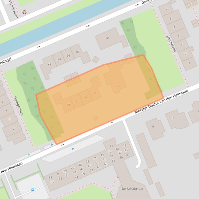 Kaart van postcodegebied 2641DJ.