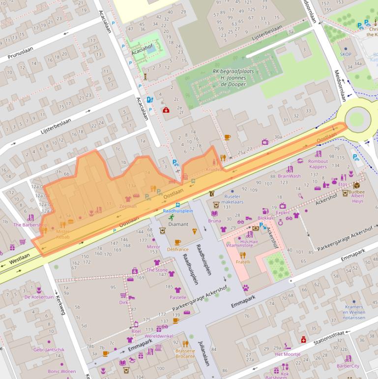 Kaart van postcodegebied 2641DK.