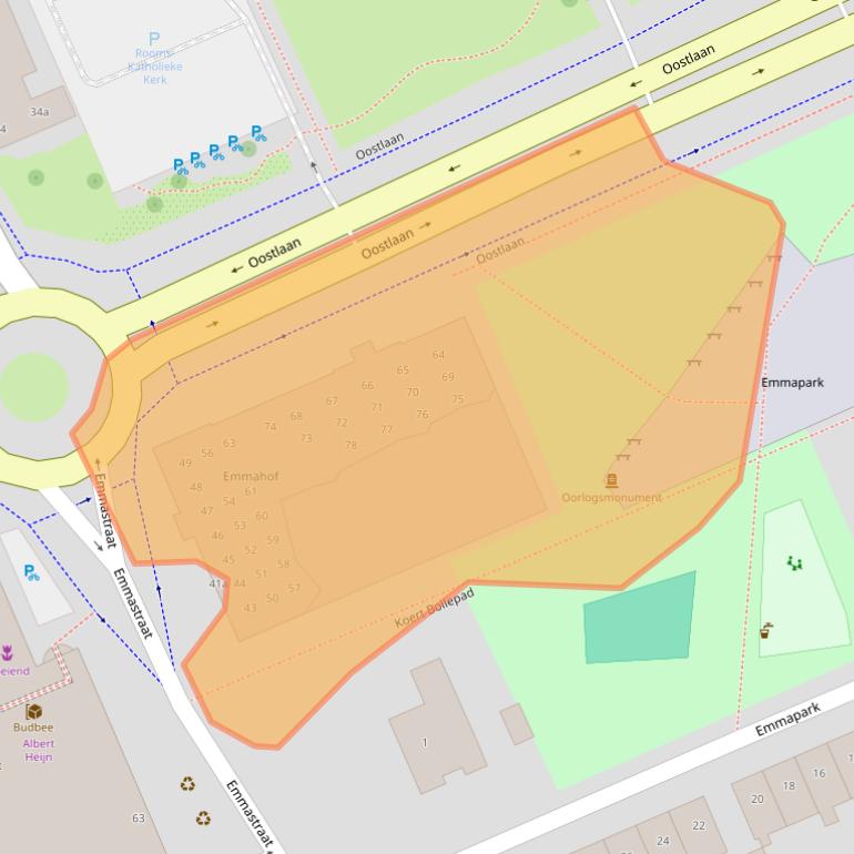 Kaart van postcodegebied 2641DT.