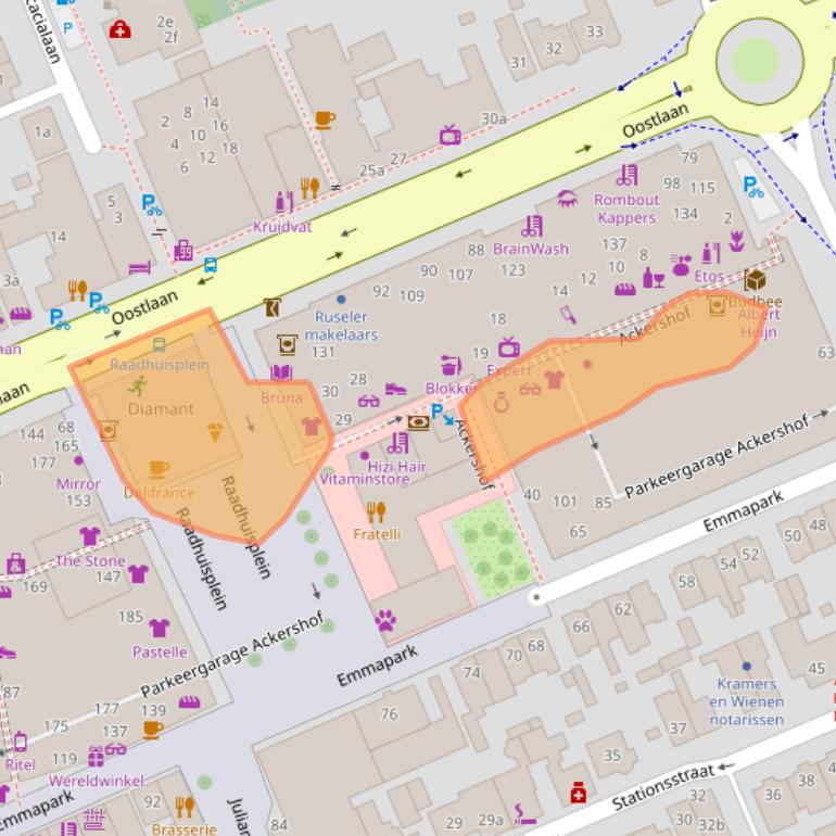 Kaart van postcodegebied 2641DZ.